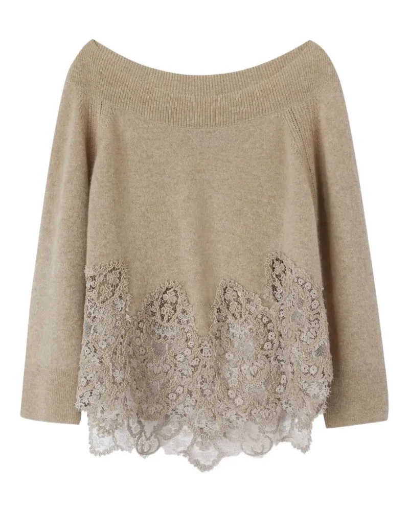 Ermanno Scervino Pullover mit breiter Halskette - Nude Nude