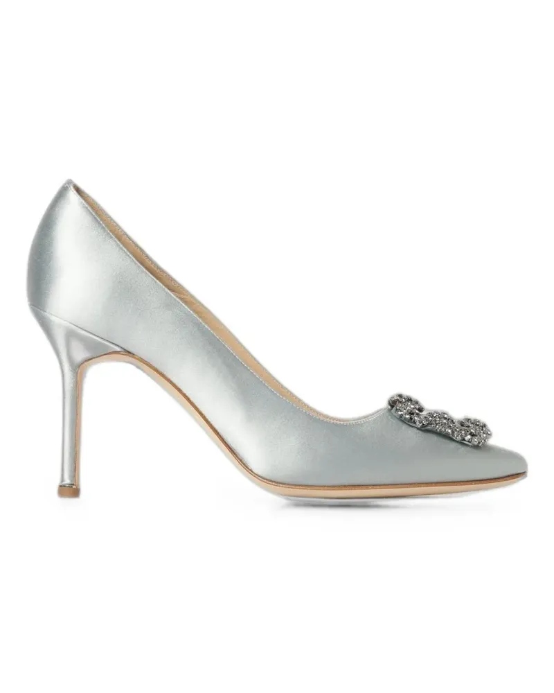 Manolo Blahnik Hangisi Pumps mit Schmuckschnalle - Blau Blau