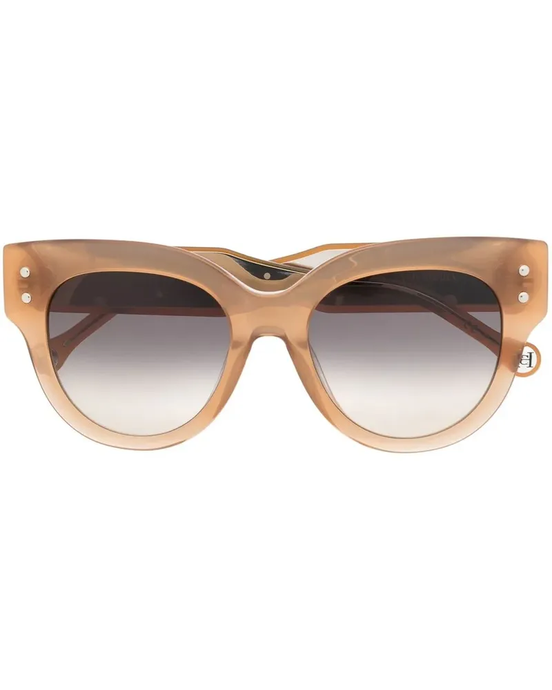 Carolina Herrera New York Sonnenbrille mit rundem Gestell - Nude Nude