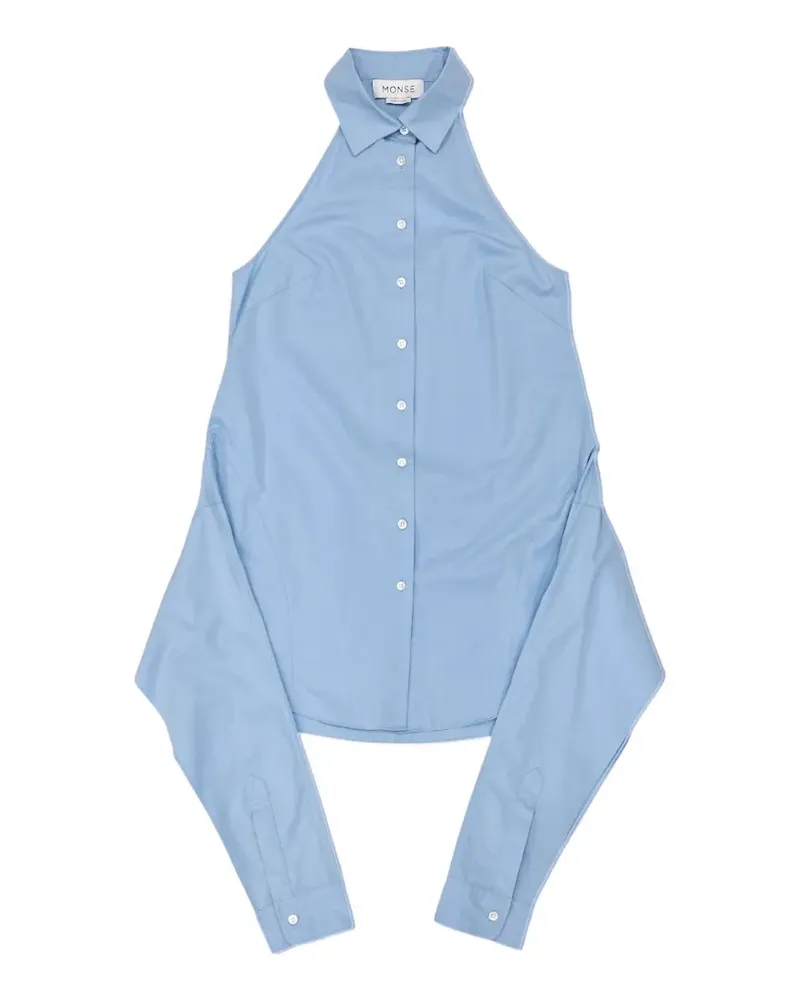 Monse Ärmelloses Neckholder-Hemd - Blau Blau