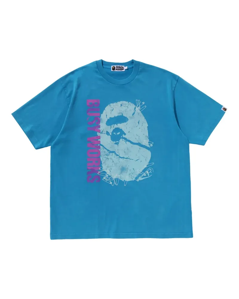BAPE T-Shirt mit grafischem Print - Blau Blau