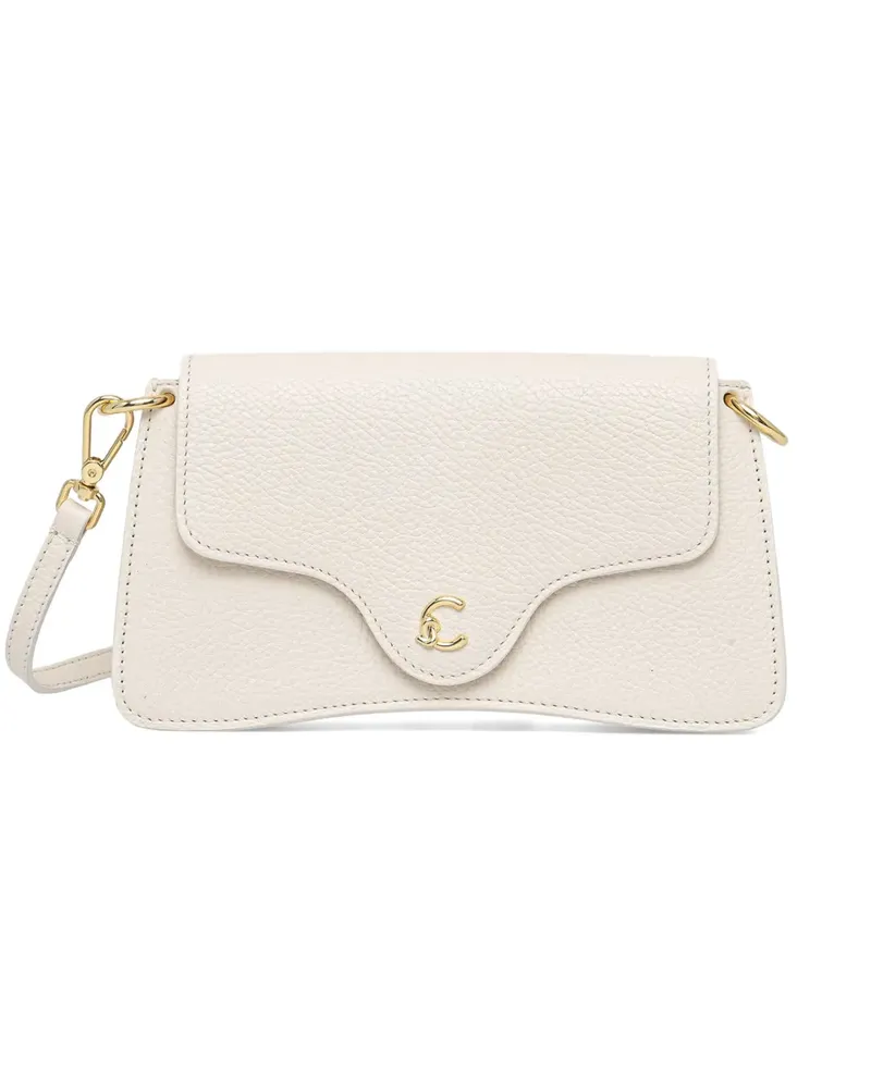 Coccinelle C-Me Schultertasche mit Logo-Schild - Nude Nude