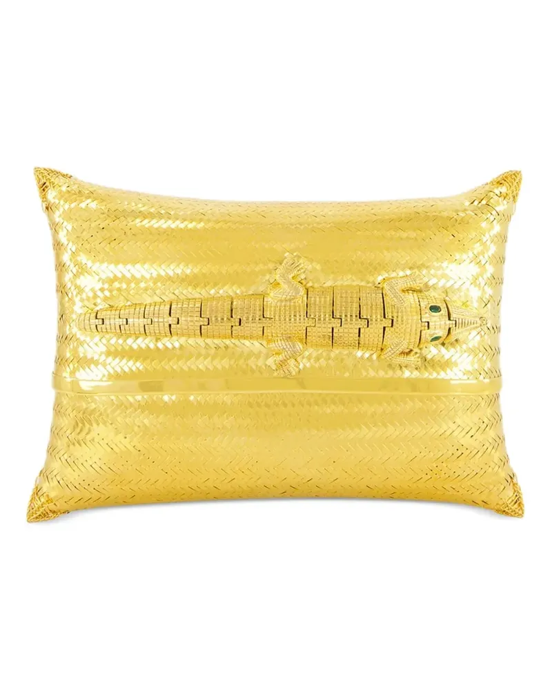 Begüm Khan Clutch mit Kroko-Verzierung - Gold Gold