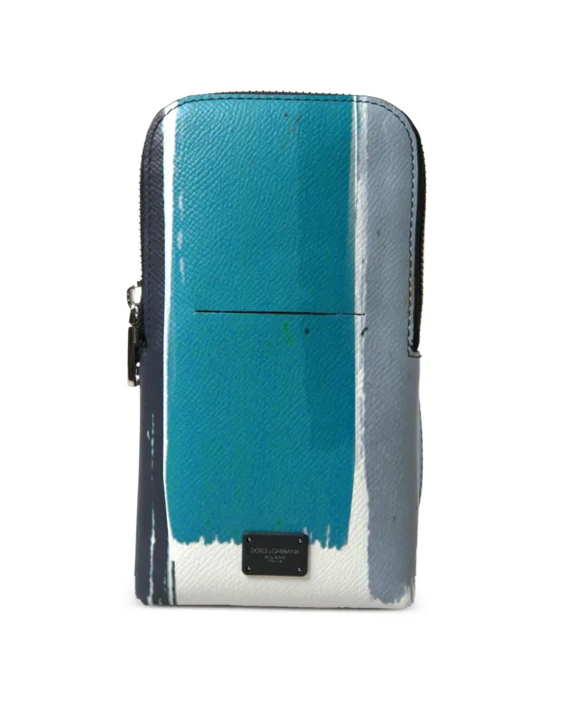 Dolce & Gabbana Handytasche mit abstraktem Print - Blau Blau