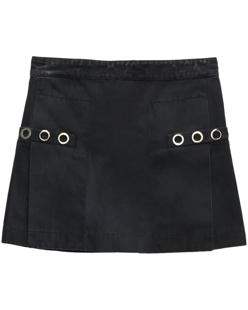 MSGM Jeans-Minirock mit Ösen - Schwarz Schwarz