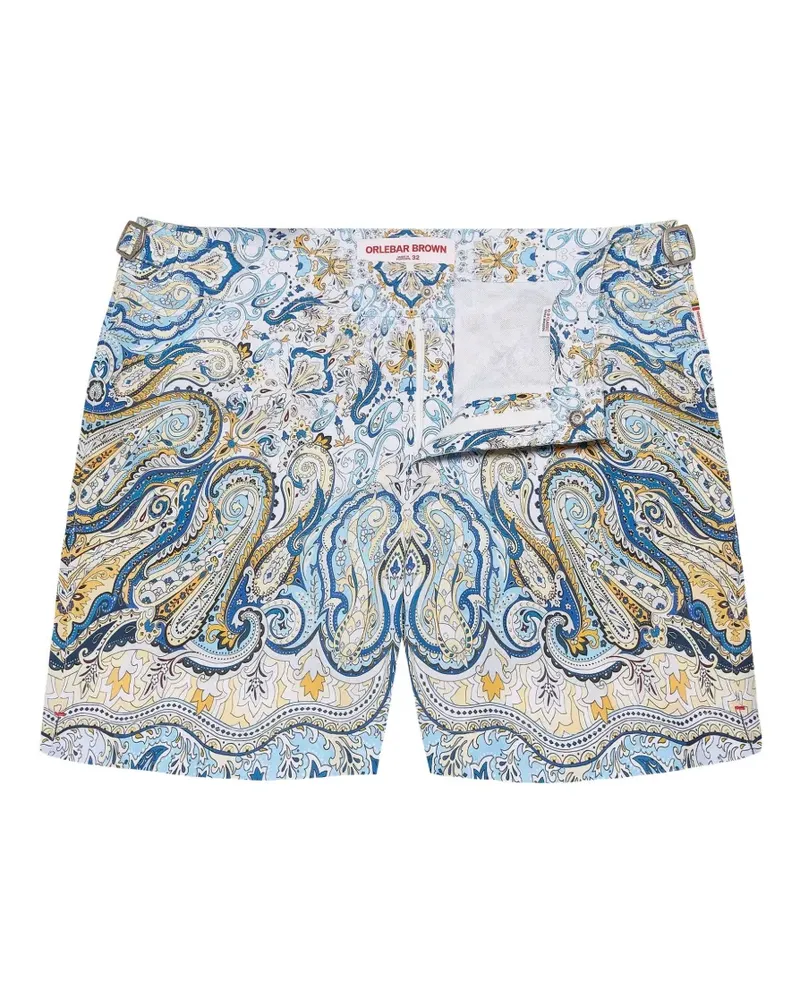 Orlebar Brown Bulldog Fairground Badeshorts mit Paisleymuster - Weiß Weiß