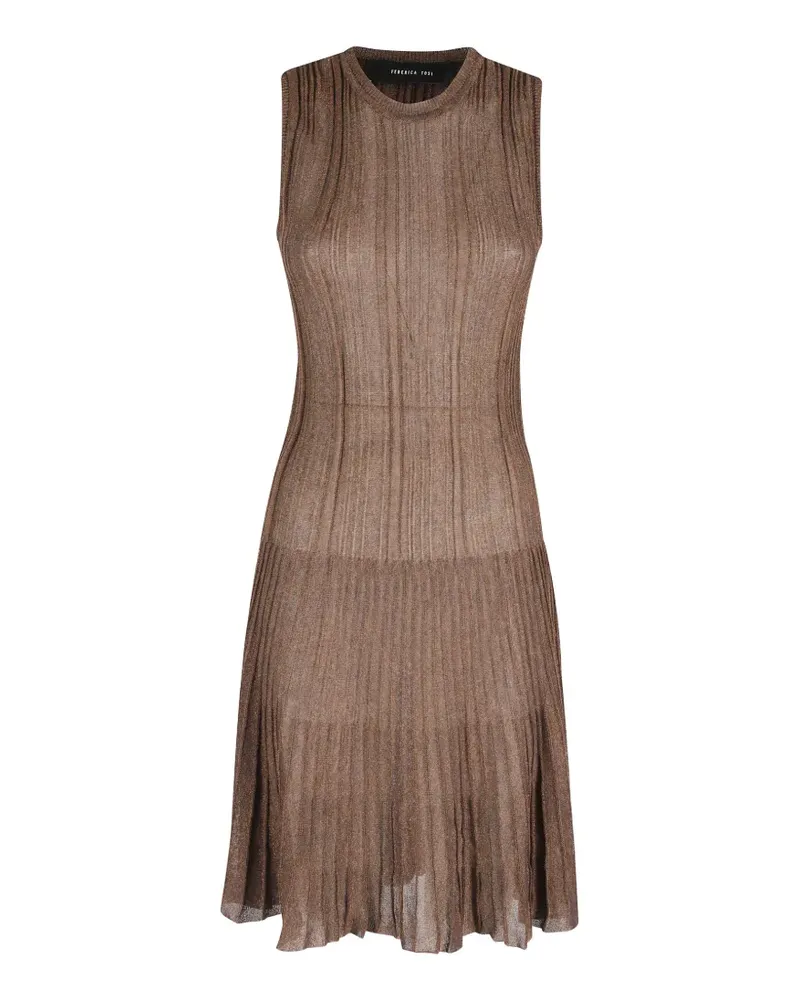 Federica Tosi ribbed-knit metallic dress - Braun Braun