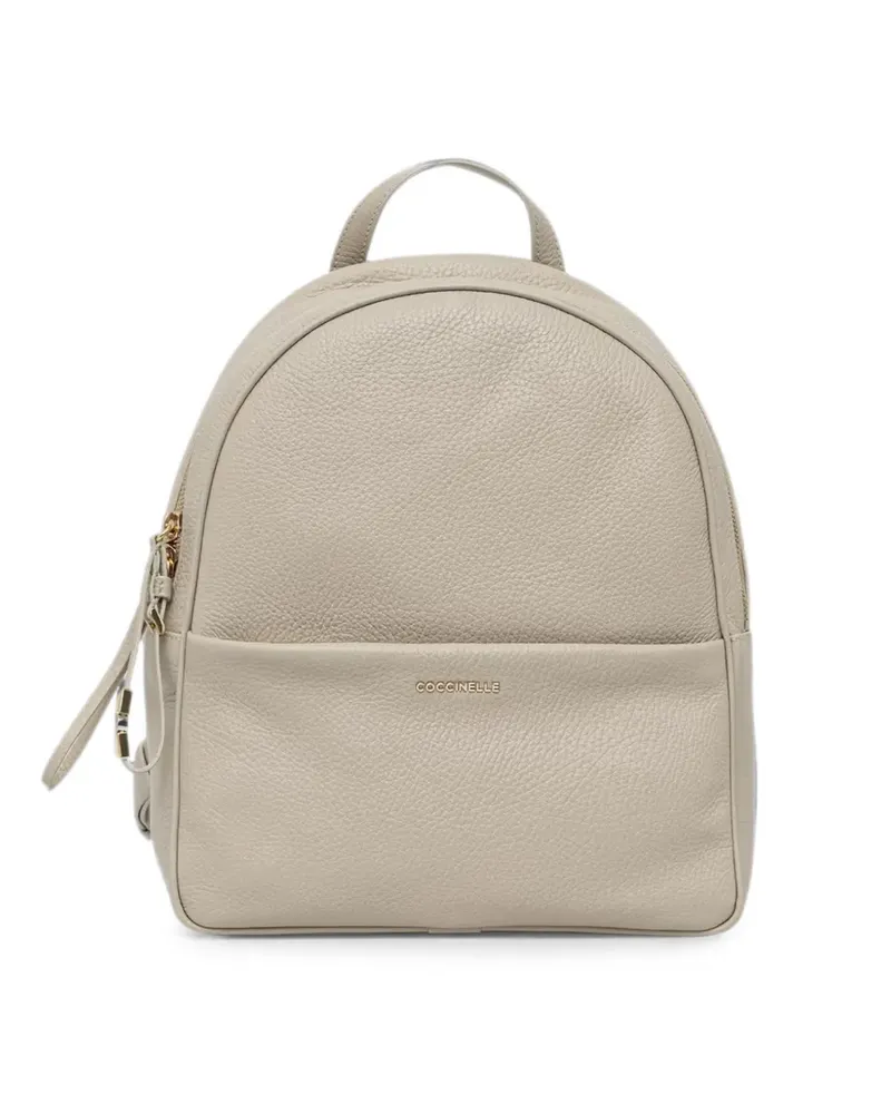 Coccinelle Nory grained leather backpack - Nude Nude