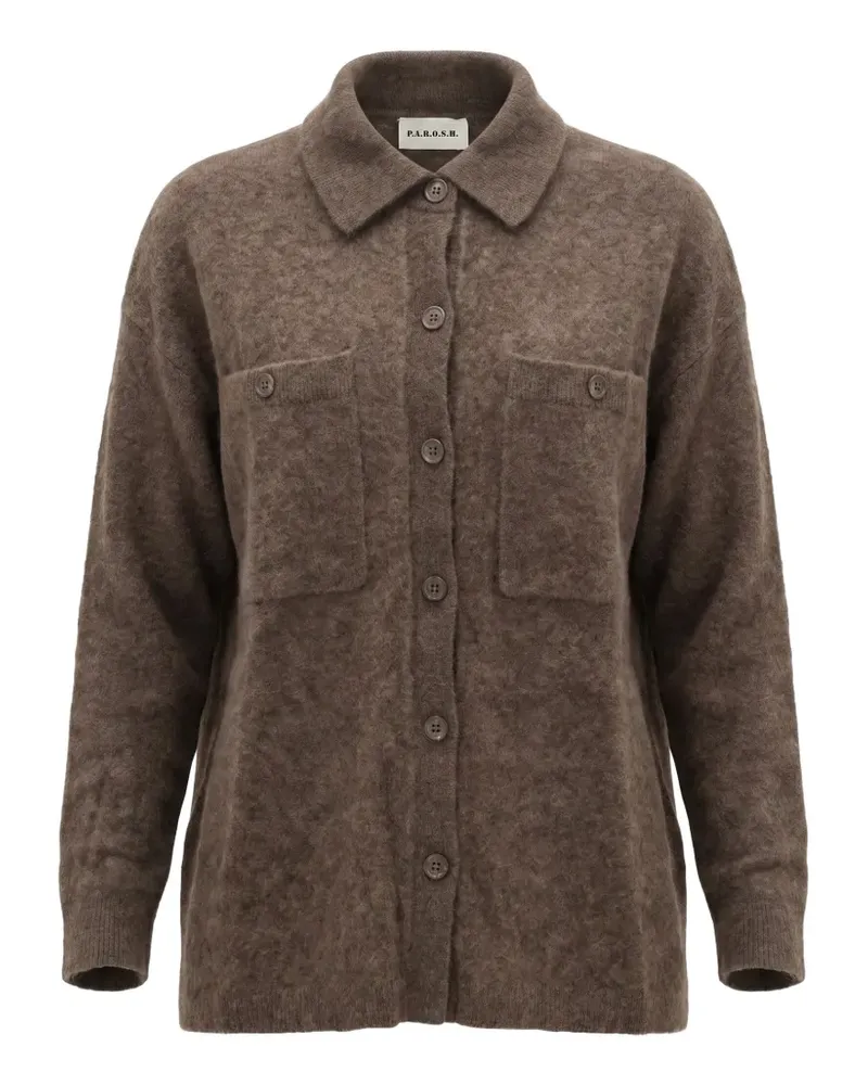 P.A.R.O.S.H. P.A.R.O H. brushed button-up cardigan - Braun Braun
