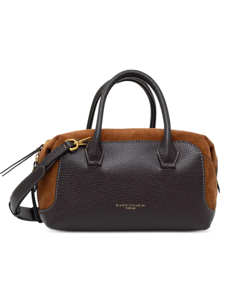 Gianni Chiarini Gemma Tote Bag aus gekörntem Leder mit Wildledereinsätzen - Braun Braun