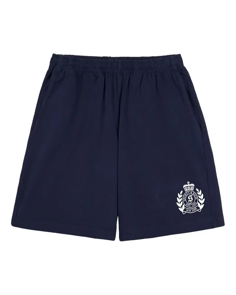 SPORTY & RICH NY Crest Sport-Shorts - Blau Blau