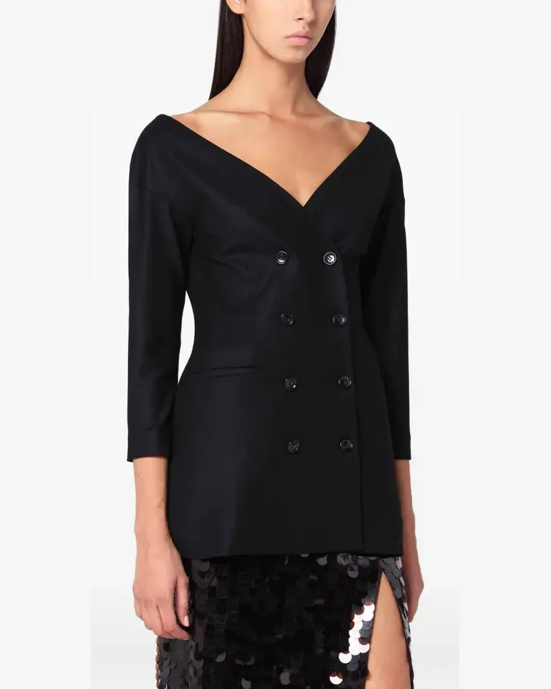 Alberta Ferretti Schulterfreie Jacke - Schwarz Schwarz