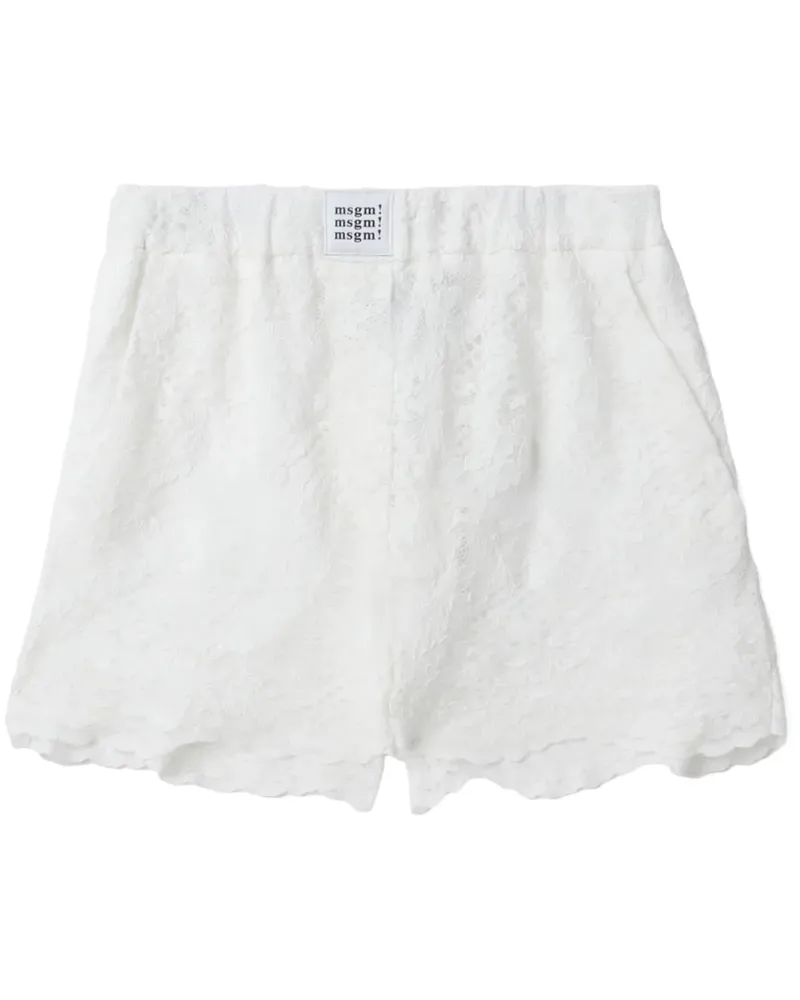 MSGM Shorts mit Logo-Patch - Weiß Weiß