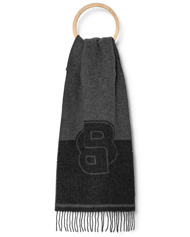 HUGO BOSS Jacquard-Schal mit Logo - Grau Grau