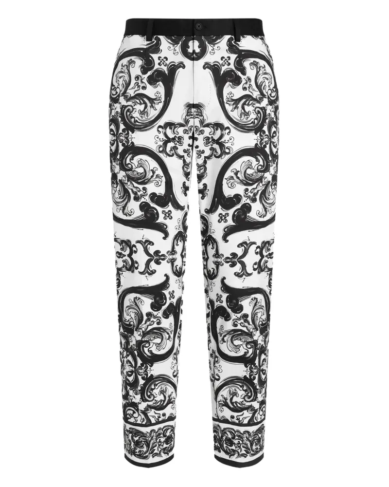 Dolce & Gabbana Hose mit Maiolica-Print - Weiß Weiß