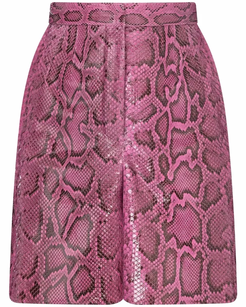 Dolce & Gabbana Shorts mit Schlangenleder-Print - Rosa Rosa