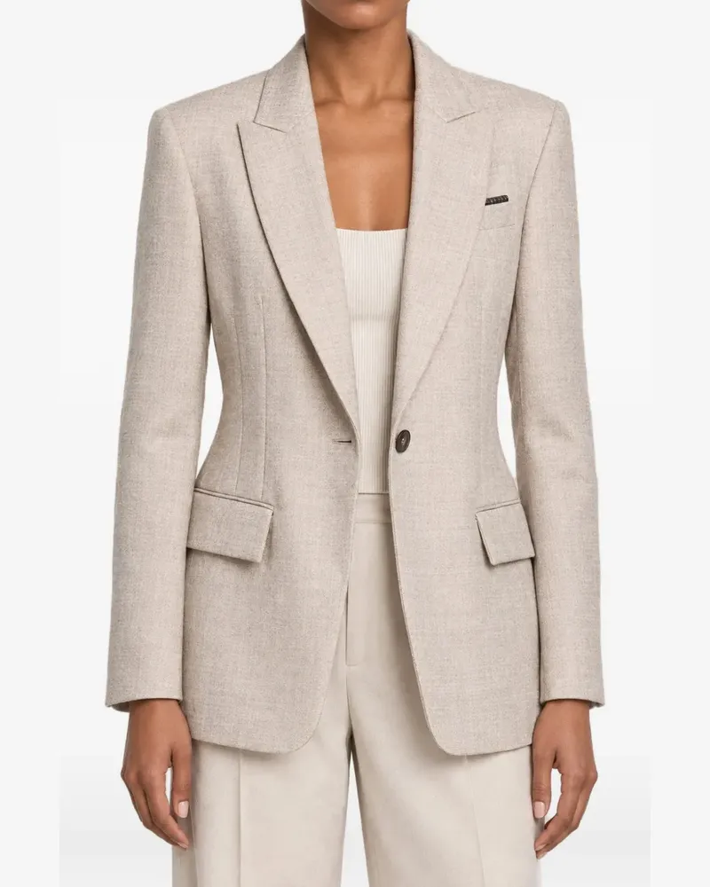 Brunello Cucinelli single-breasted wool blazer - Nude Nude