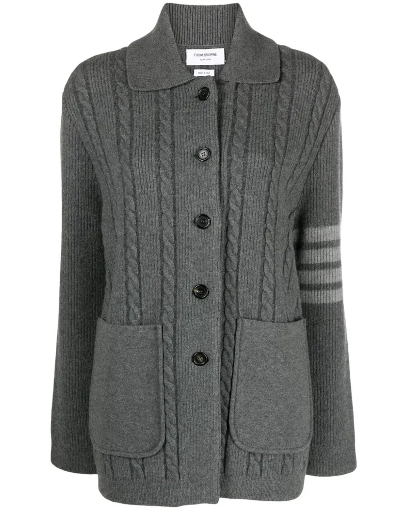 Thom Browne Bomberjacke mit Zopfmuster - Grau Grau