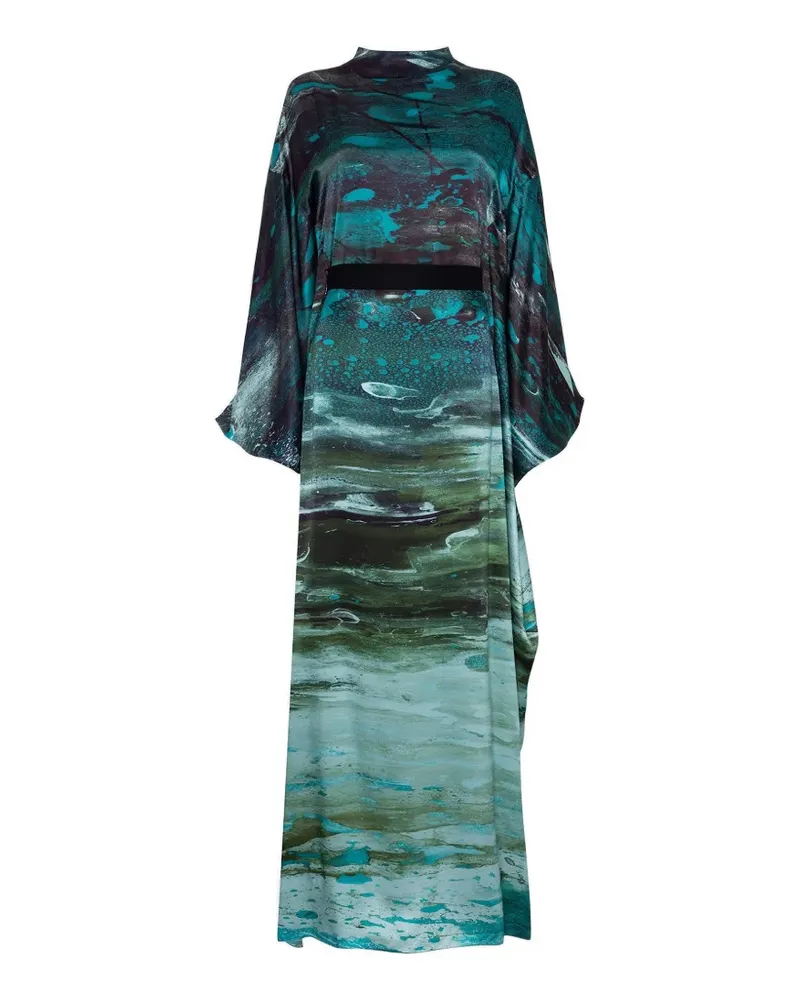 Roksanda Ilincic Raziya abstract-print batwing-sleeve maxi dress - Grün Grün