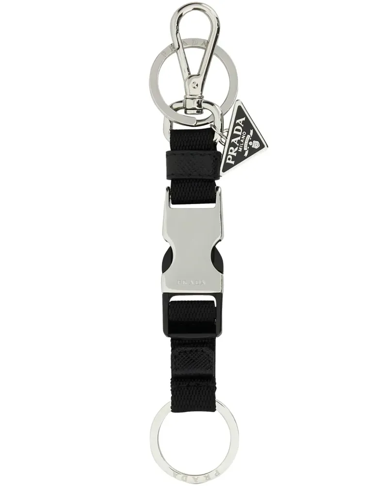 Prada Schlüsselanhänger mit Logo-Gravur - Schwarz Schwarz