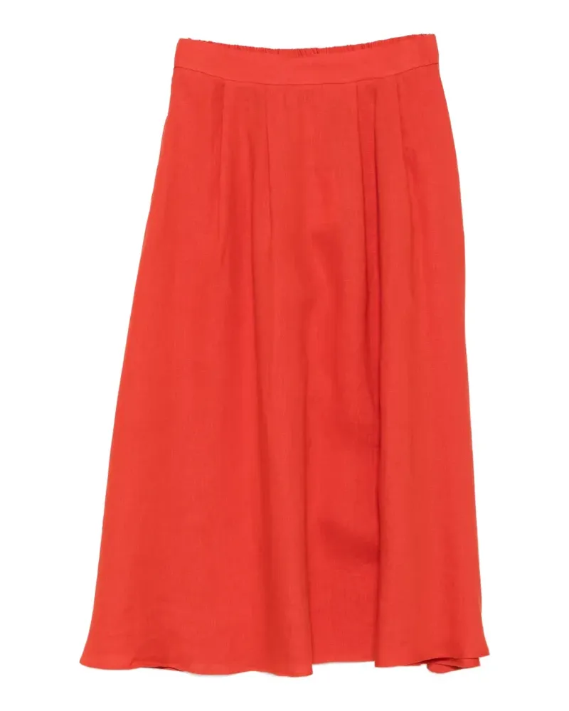 MARELLA pleated linen midi skirt - Orange Orange