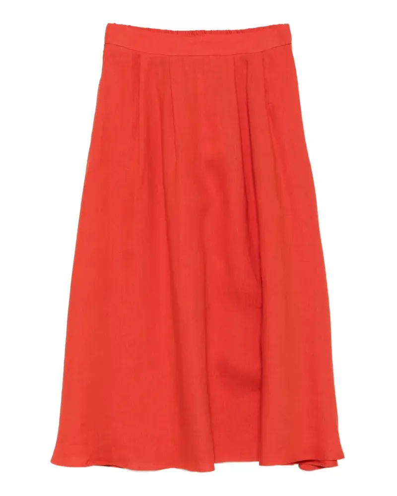 MARELLA pleated linen midi skirt - Orange Orange