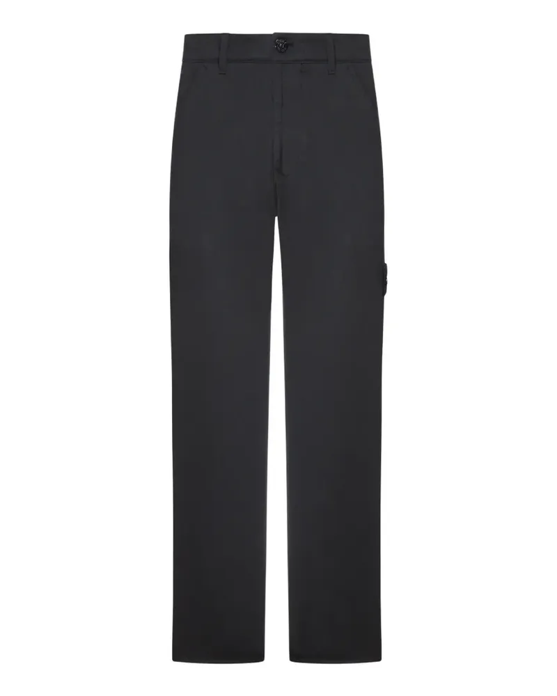 Stone Island logo-patch straight-leg trousers - Schwarz Schwarz