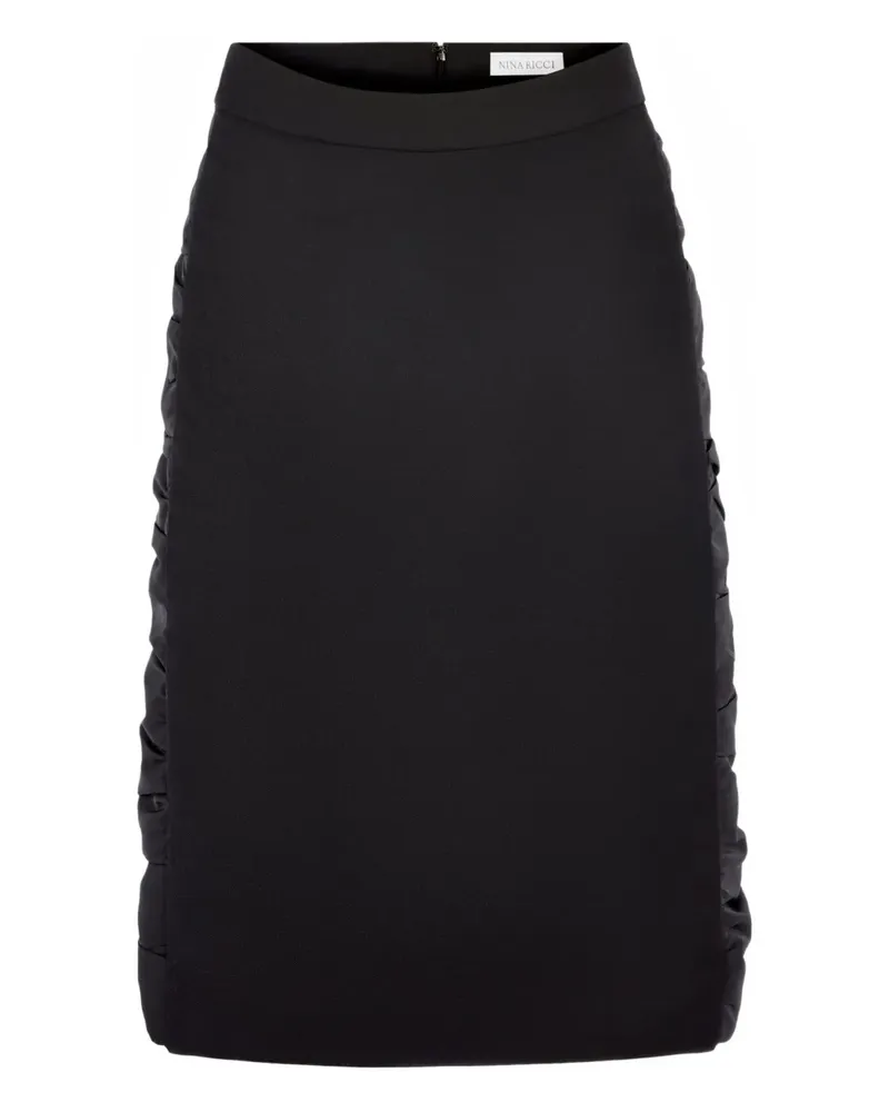 Nina Ricci Midirock mit gerafftem Effekt - Schwarz Schwarz