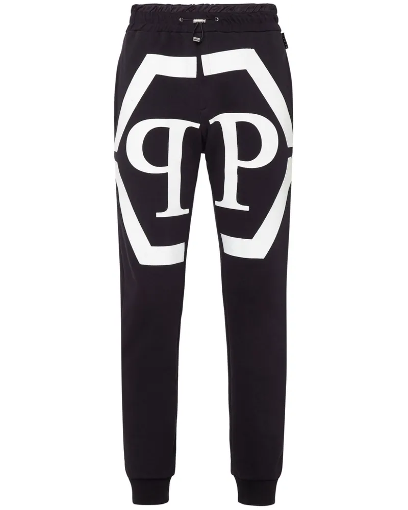 Philipp Plein Jogginghose mit Logo-Print - Schwarz Schwarz