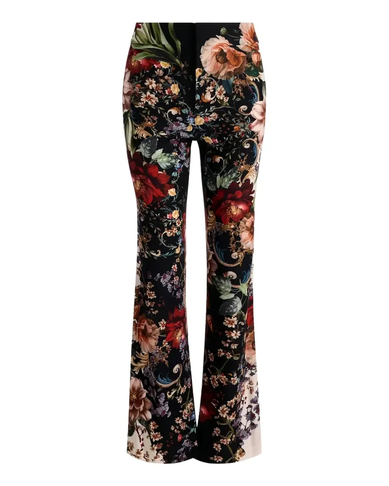 Alice + Olivia Andrew floral-print bootcut trousers - Schwarz Schwarz
