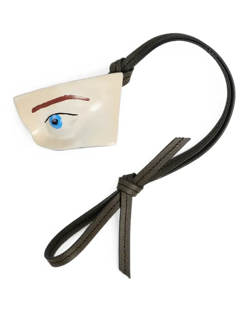 Maison Margiela Großer Broken Doll Face Taschenanhänger - Braun Braun