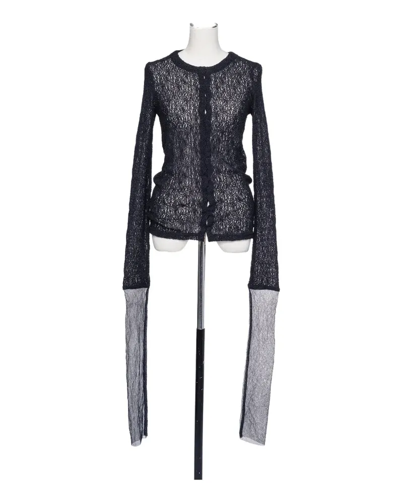 Muller of Yoshiokubo sheer long-sleeve cardigan - Schwarz Schwarz