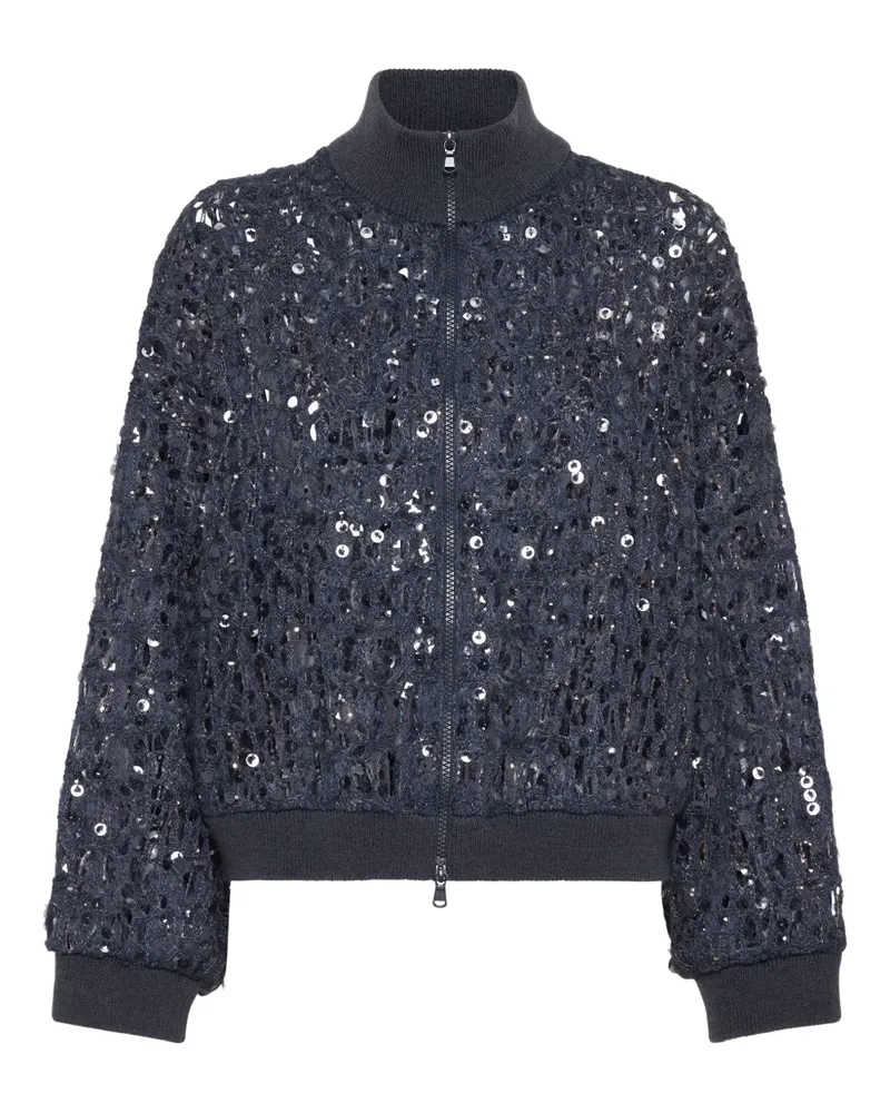 Brunello Cucinelli Dazzling Cardigan mit Stickerei - Blau Blau