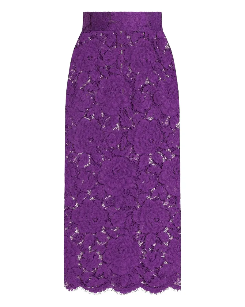 Dolce & Gabbana Midirock mit Spitzendetail - Violett Violett