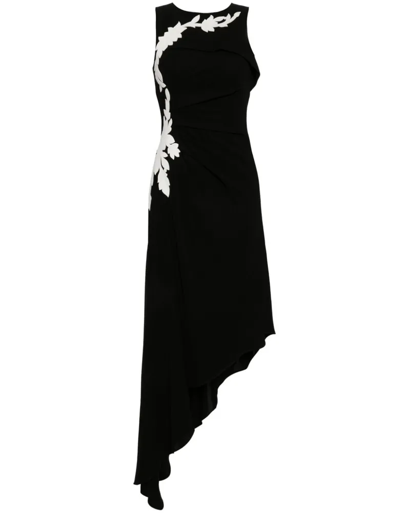 Saiid Kobeisy Abendkleid aus Krepp mit Stickerei - Schwarz Schwarz