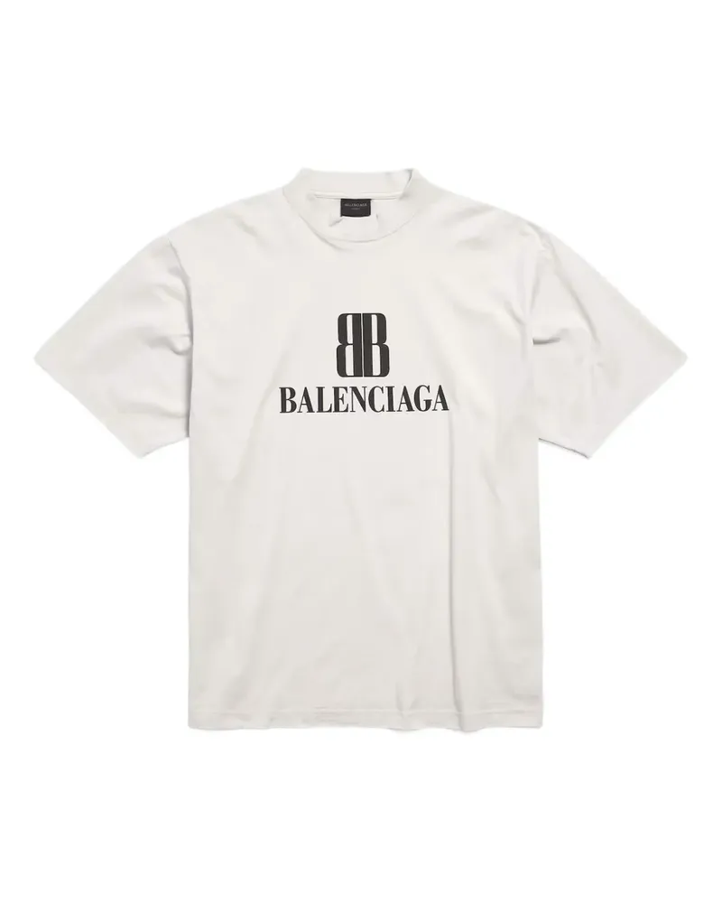 Balenciaga T-Shirt mit Logo - Weiß Weiß