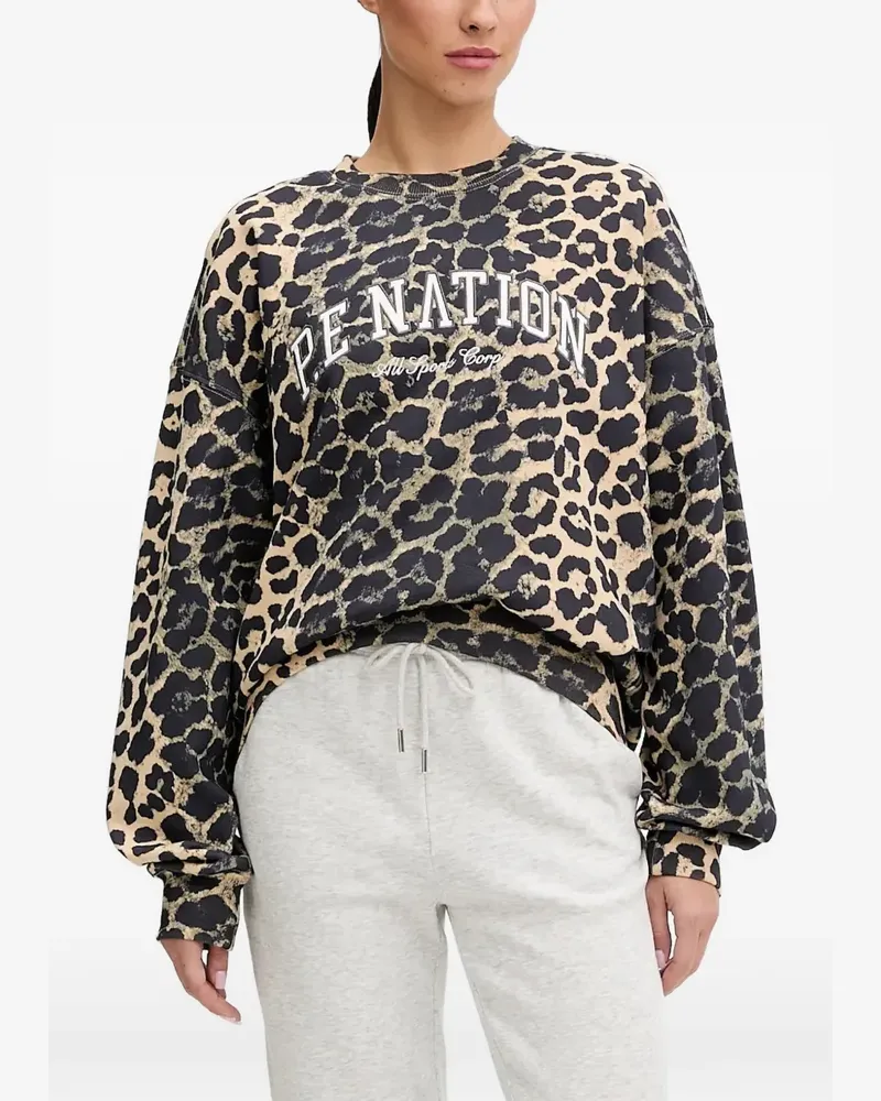 P.E. NATION Heritage Sweatshirt mit Animal-Print - Schwarz Schwarz