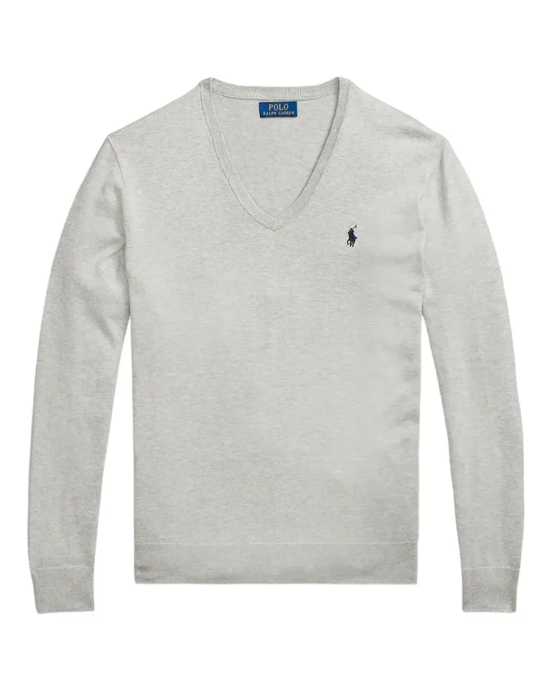 Ralph Lauren V-neck logo-embroidered sweater - Grau Grau