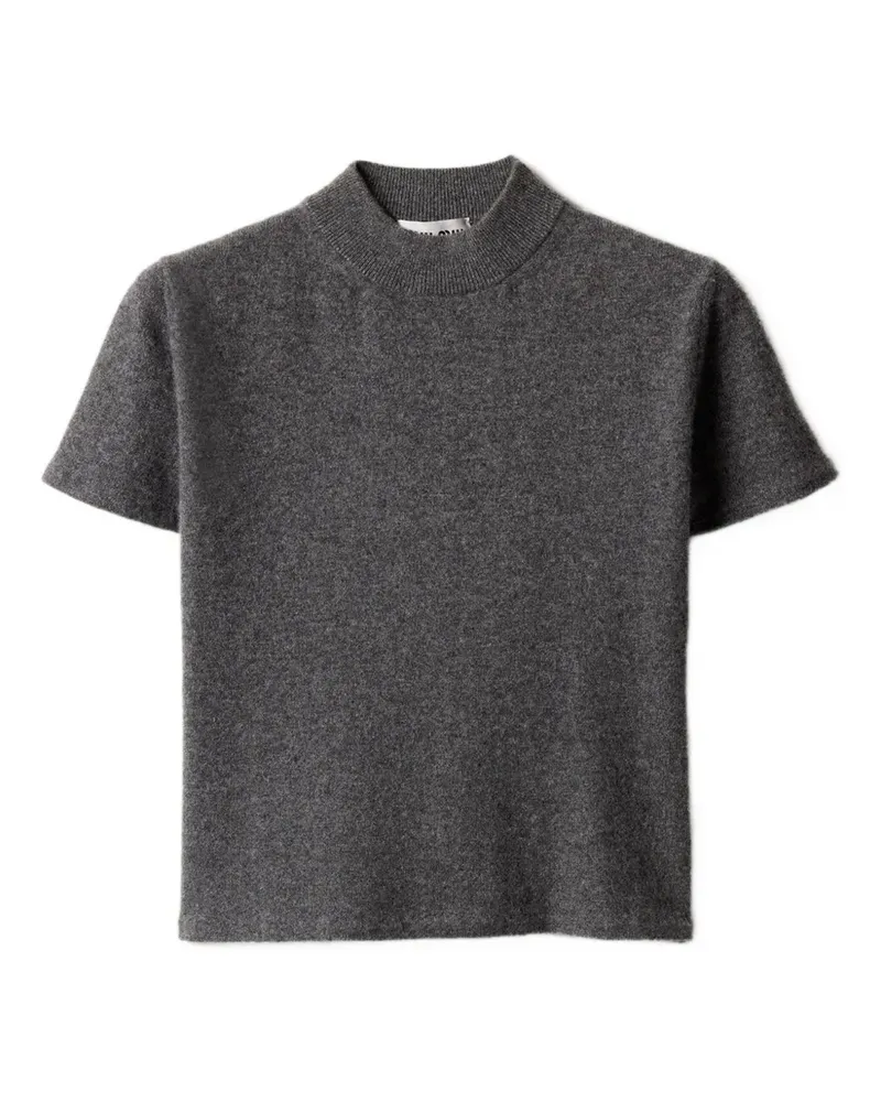 Miu Miu Gerippter Kaschmirpullover mit Stehkragen - Grau Grau