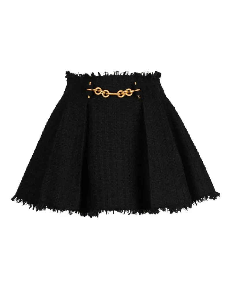 Balmain Minirock mit Falten - Schwarz Schwarz