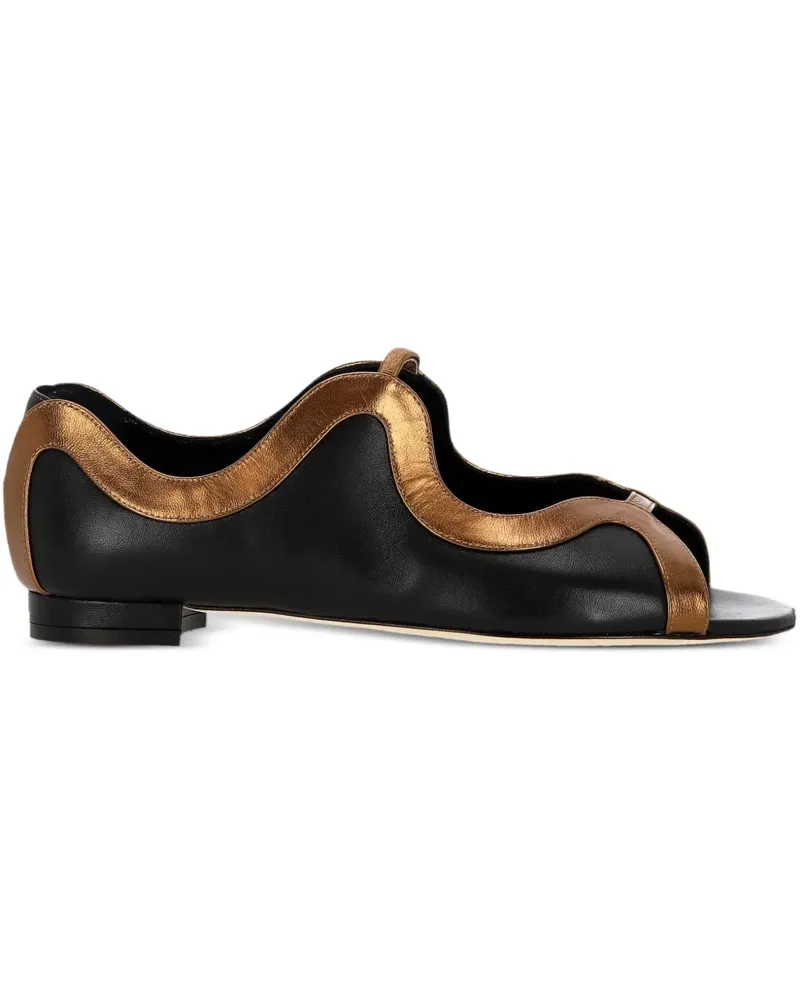 Manolo Blahnik Flache Chilkin Sandalen - Schwarz Schwarz