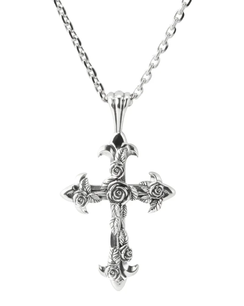 Emanuele Bicocchi large Rose Cross necklace - Silber Silber