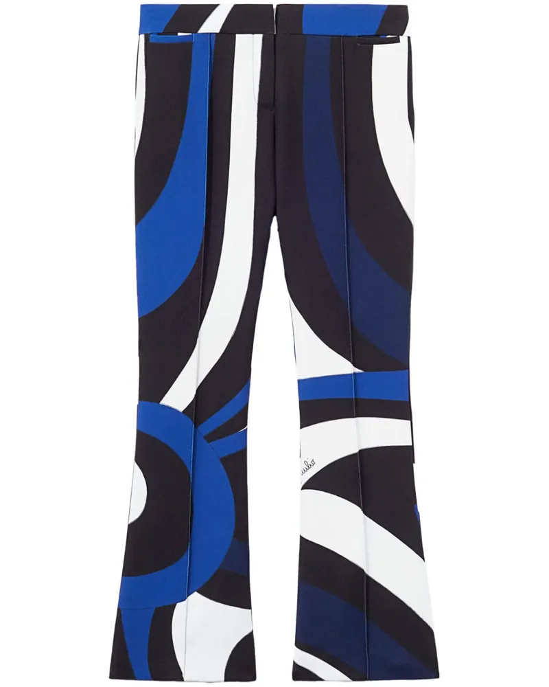 Emilio Pucci Ausgestellte Hose mit Marmo-Print - Blau Blau