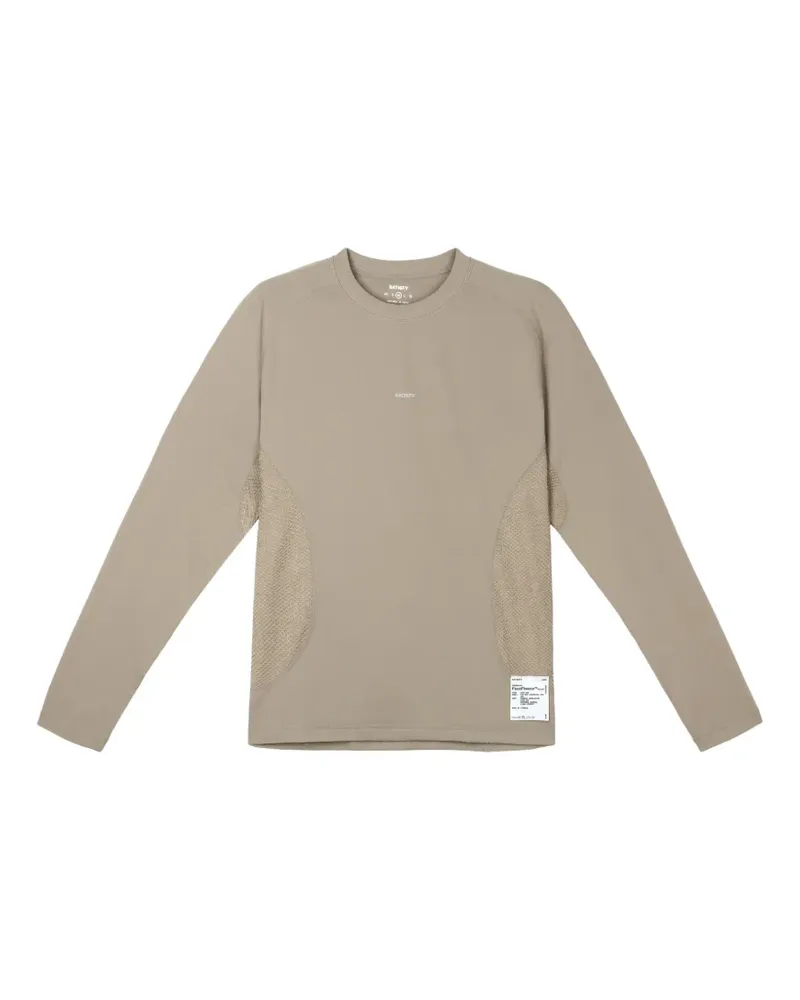 Satisfy mesh-panel long-sleeve T-shirt - Nude Nude