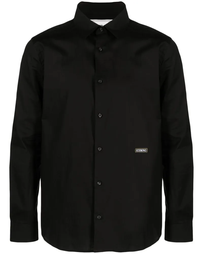 Iceberg Hemd mit Logo-Patch - Schwarz Schwarz