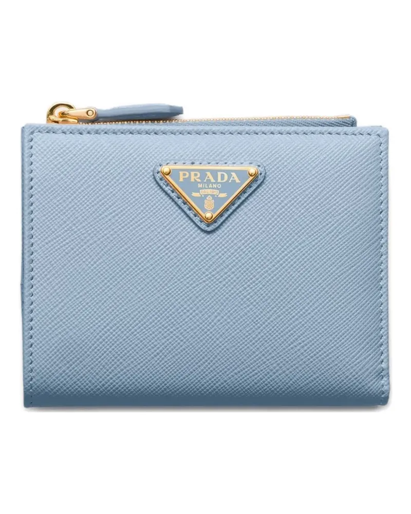 Prada Kleines Portemonnaie aus Saffiano-Leder - Blau Blau