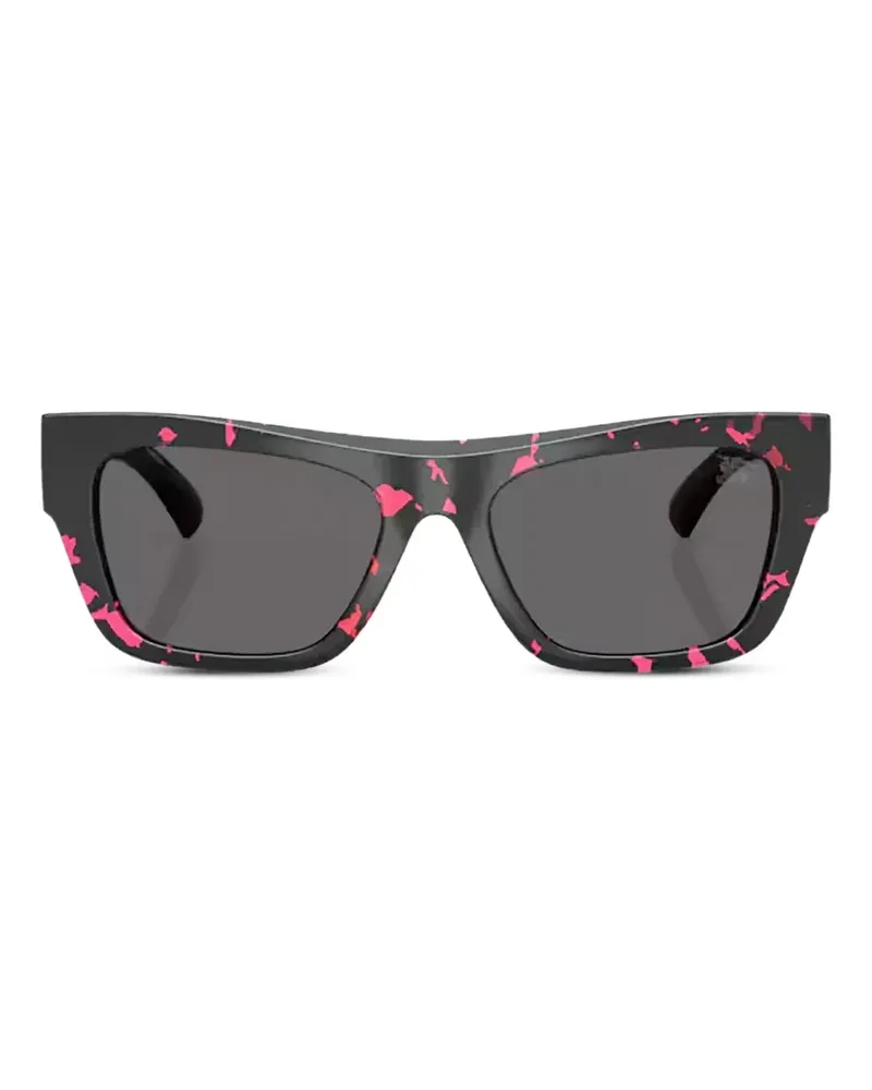 Burberry Sonnenbrille mit breitem Gestell - Schwarz Schwarz