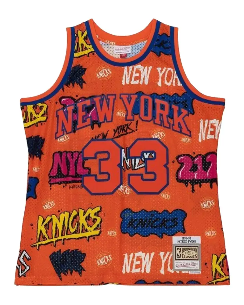Mitchell & Ness x Knicks 1991 Slap Sticker Swingman Tanktop - Orange Orange