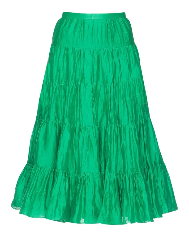 Alexis Ondine tiered crinkled A-line skirt - Grün Grün