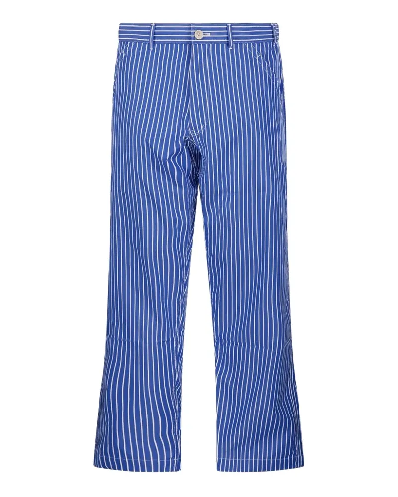 Comme des Garçons button-fastening striped trousers - Blau Blau